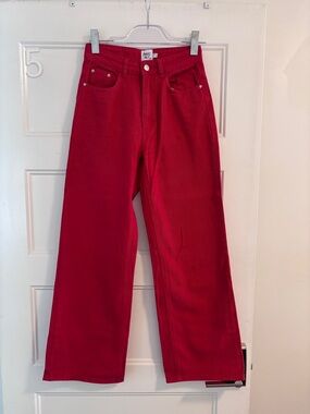 Princess Polly Wide-Leg Red Jeans